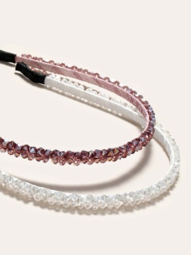 Mädchen Haarband mit Kristallen Pink S