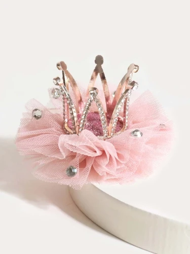 Haarspange Krone rosa