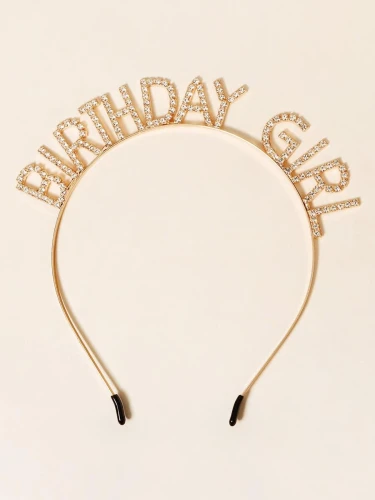 Mädchen Haarband birthday girl Gold