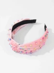 Haar-Accessoire für Mädchen, Samt-Haarband, Rosa Haarband, Perlen, hochwertig, elegantes Design
