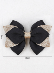 Elegante Haarspangen, Schleifen-Haarspangen, Mädchen Accessoires, Haarschmuck für Kinder, stylische Haarspangen, Schwarz mit Goldglitter, Alltags- und Festtagsaccessoire, hochwertige Kindermode, Schmuck für empfindliche Haut.