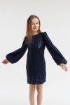 Mädchenkleid, Festkleid, marineblaues Kleid, elegantes Kinderkleid, Kinderfestkleid, Mode für junge Damen, elegante Mädchenmode, Kinderkleidung