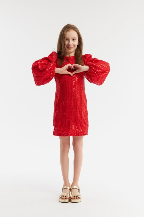 Mädchenkleid, Festkleid, rotes Kleid, elegantes Mädchenkleid, Kinderkleidung, festliche Kinderkleidung, Kleid für Mädchen, Kindermoden
