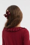 Samt-Haarspangen, Bordeauxrote Haarspangen, Mädchen Haarschmuck, Elegante Kinderaccessoires, Schleifen-Haarspangen, Festliche Haarspangen, Haarschmuck für Mädchen, Hochwertiger Haarschmuck, Kindermoden-Accessoires