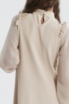 Mädchenkleid, elegantes Kleid, Kinderkleid Beige, Festtagskleid Mädchen, Kleid mit Rüschen, Mädchenmode, hochwertiges Kinderkleid, EU-Produktion, Festtagsmode für Mädchen