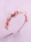 Haarreif Mädchen, Haarband Blumen Schmetterlinge, Kommunion Accessoires, festlicher Haarschmuck, Taufaccessoire Mädchen, Hochzeit Haarband Kinder, eleganter Haarreif Mädchen, Blumenkranz Mädchen Rosa, festlicher Kopfschmuck Mädchen, Haarschmuck Kommunion