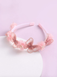 Haarreif Mädchen, Haarband Blumen Schmetterlinge, Kommunion Accessoires, festlicher Haarschmuck, Taufaccessoire Mädchen, Hochzeit Haarband Kinder, eleganter Haarreif Mädchen, Blumenkranz Mädchen Rosa, festlicher Kopfschmuck Mädchen, Haarschmuck Kommunion