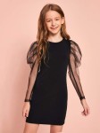 Mädchenkleid schwarz, festliches Kinderkleid, Kleid mit Tüllärmeln, elegantes Kleid für Mädchen, Hochzeitskleid Kinder, Elena Kleid