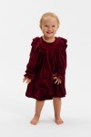 Idalia Samtkleid Bordeaux als Outfit für Hochzeit Taufe Weihnachten