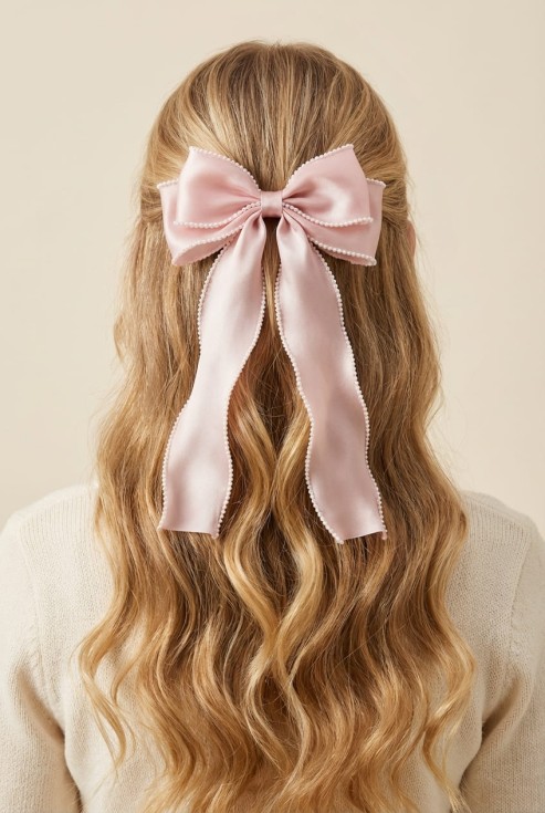 Haarspange Mädchen, Schleifen-Haarspange, festliche Haaraccessoires, Haarspange Kommunion, Haarspange Hochzeit, Mädchen Schleife Haar, elegantes Haaraccessoire, Geschenk für Mädchen, Haarspange rosa, festliche Frisuren Kinder