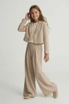 festliches Mädchen-Set Emi Beige, eleganter Anzug für Kommunion, festliche Kinderkleidung Mädchen, Set für Konfirmation Mädchen, edle Festmode zoyafashion