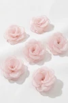 6er Set Mädchen Haarspangen Organza rosa, festliche Haaraccessoires Kinder, Kommunion Haarschmuck Mädchen, Blumenmädchen Spangen, zoyafashion