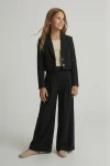 Mädchen Set Emi schwarz festlich, eleganter Anzug Schulball, festliche Kinderkleidung Teen, Mädchen-Set Firmung, schwarze Festmode zoyafashion