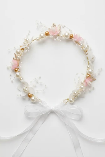 Festliches Mädchen-Haarband Rosa mit Blumen und Perlen – Zarte Haaraccessoires