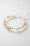 Mädchen Haarband rosa Detail Blume, Kinder-Haarreif festlich, edles Haarband mit Perlen, Kommunion Frisur Accessoire
