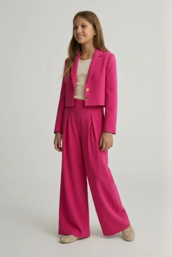 Festliches Mädchen-Set Emi in Fuchsia – Lebhafter Eleganter Anzug für besondere Anlässe