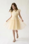 Festliches Tüllkleid Paola in Buttergelb für Mädchen