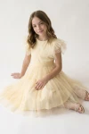 Festliches Tüllkleid Paola in Buttergelb für Mädchen