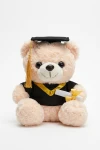 Absolventen-Teddybär hellbeige im Talar mit Doktorhut