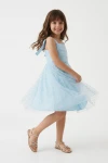 Festliches Trägerkleid Rina in Hellblau mit Glitzertüll