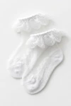 Weiße festliche Socken für Mädchen mit Rüsche und Spitze