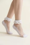 Weiße festliche Socken für Mädchen mit Rüsche und Spitze