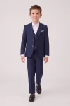 Anzug Liam in Marineblau – Sakko, Weste und Hose – in Bewegung