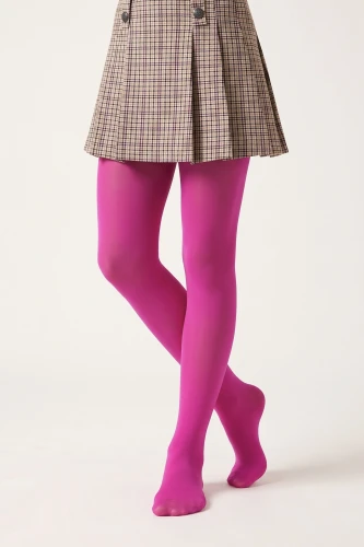 Blickdichte Strumpfhose für Mädchen in Fuchsia – 40 DEN, elastisch, von Herbst bis Frühling