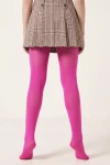 Strumpfhose in Fuchsia am Model – Rückansicht