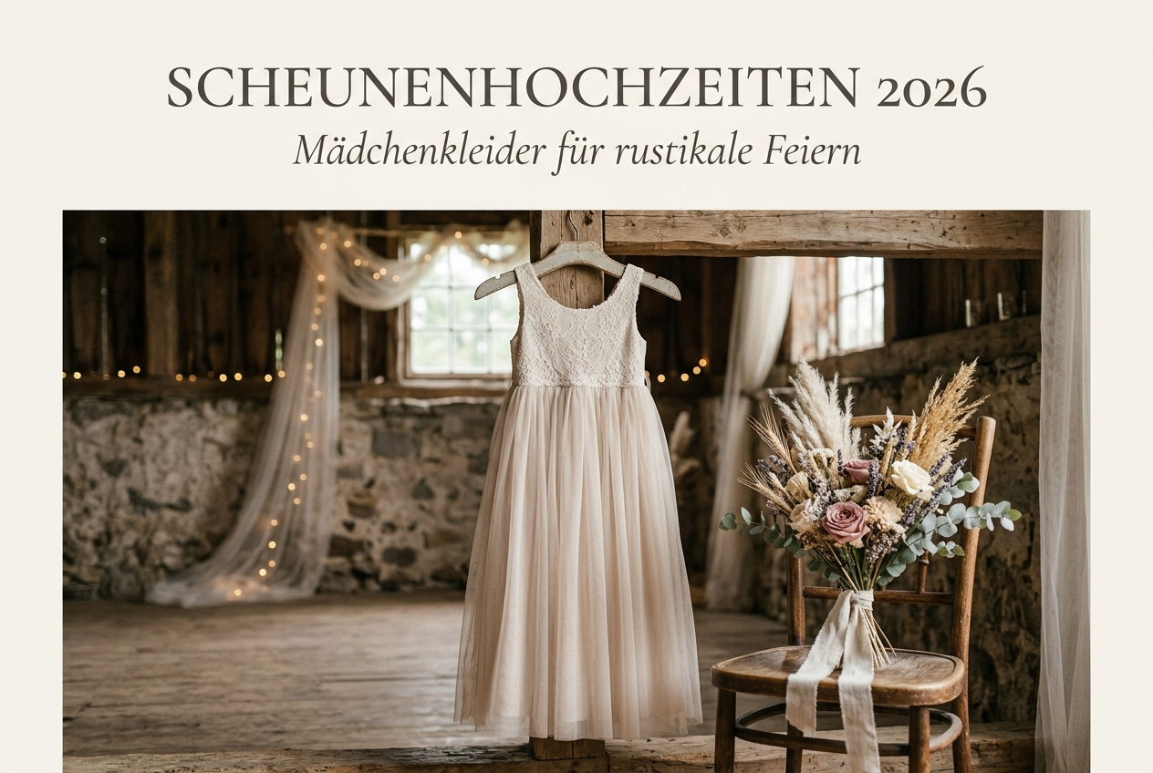 Scheunenhochzeit mit Kids: Die schönsten Mädchenkleider für rustikale Feiern 2026